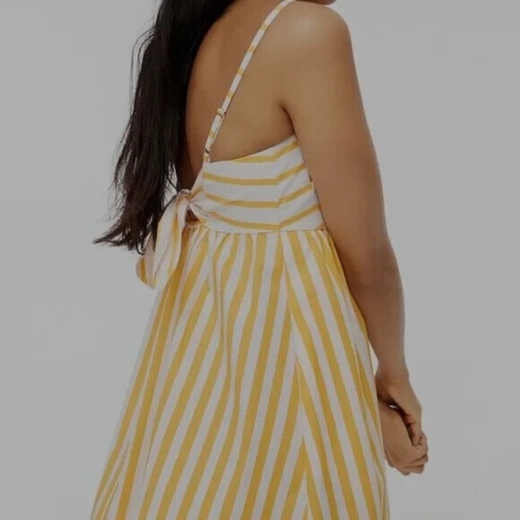 NWT J. Crew Strappy Tie Back Mini Dress in Orange Stripe - Picture 3 of 7